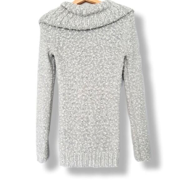 RICKI'S Cable Knit Cowl Neck Sweater Top Grey Sz S - Picture 7 of 8